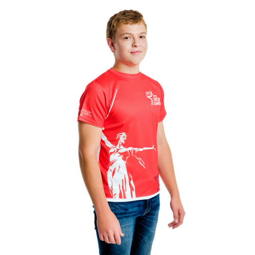 Футболка с полной запечаткой прямого кроя, модель с коротким рукавом, материал прима