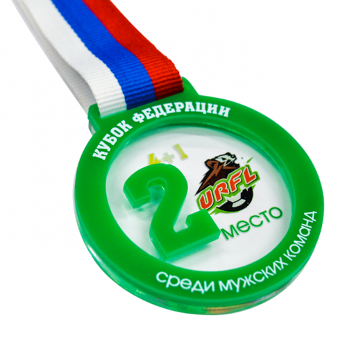 Медаль из акрила 2-слойная с УФ-печатью