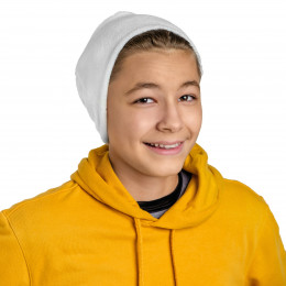 Шапка без отворота однотонная флисовая однослойная без подклада