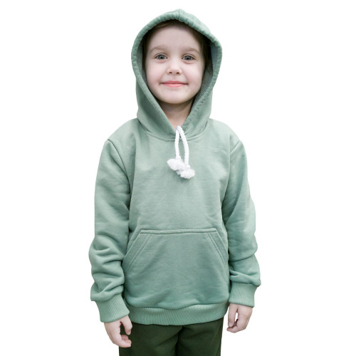 Толстовка с капюшоном из футера детская однотонная