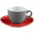 Чайная пара Cozy Morning, серая с красным Чайная пара Cozy Morning, серая с красным