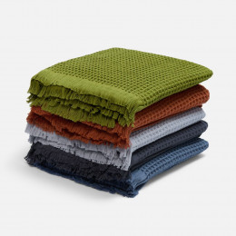 Плед вафельный Elenglect, светло-серый