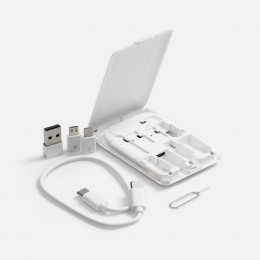 Органайзер с беспроводной зарядкой и набором адаптеров Octopod, белый