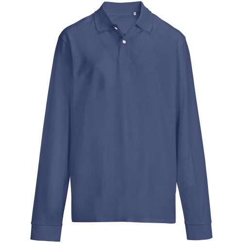 Рубашка поло унисекс с длинным рукавом Pacific LSL, синяя (джинс)