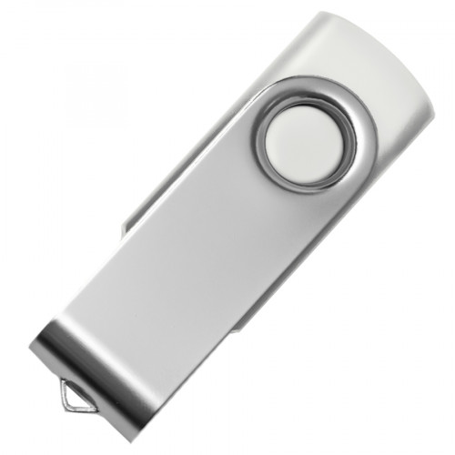 USB flash-карта DOT (16Гб), белый, 5,8х2х1,1см,пластик металл