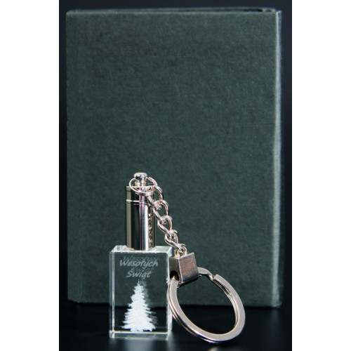 Награда стеклянная (сувенир) Брелок с подсветкой голубой диодной (30х15х20) футляр в комплект KH1520