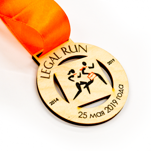 Медаль из дерева 1-слойная с УФ-печатью D-40, толщина 4-5 мм
