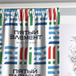 Штора для офиса на шторной ленте, с сублимацией 90х230, блекаут