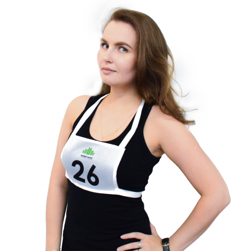 Стартовый номер (грудь) прямоугольный, на завязках  12х20